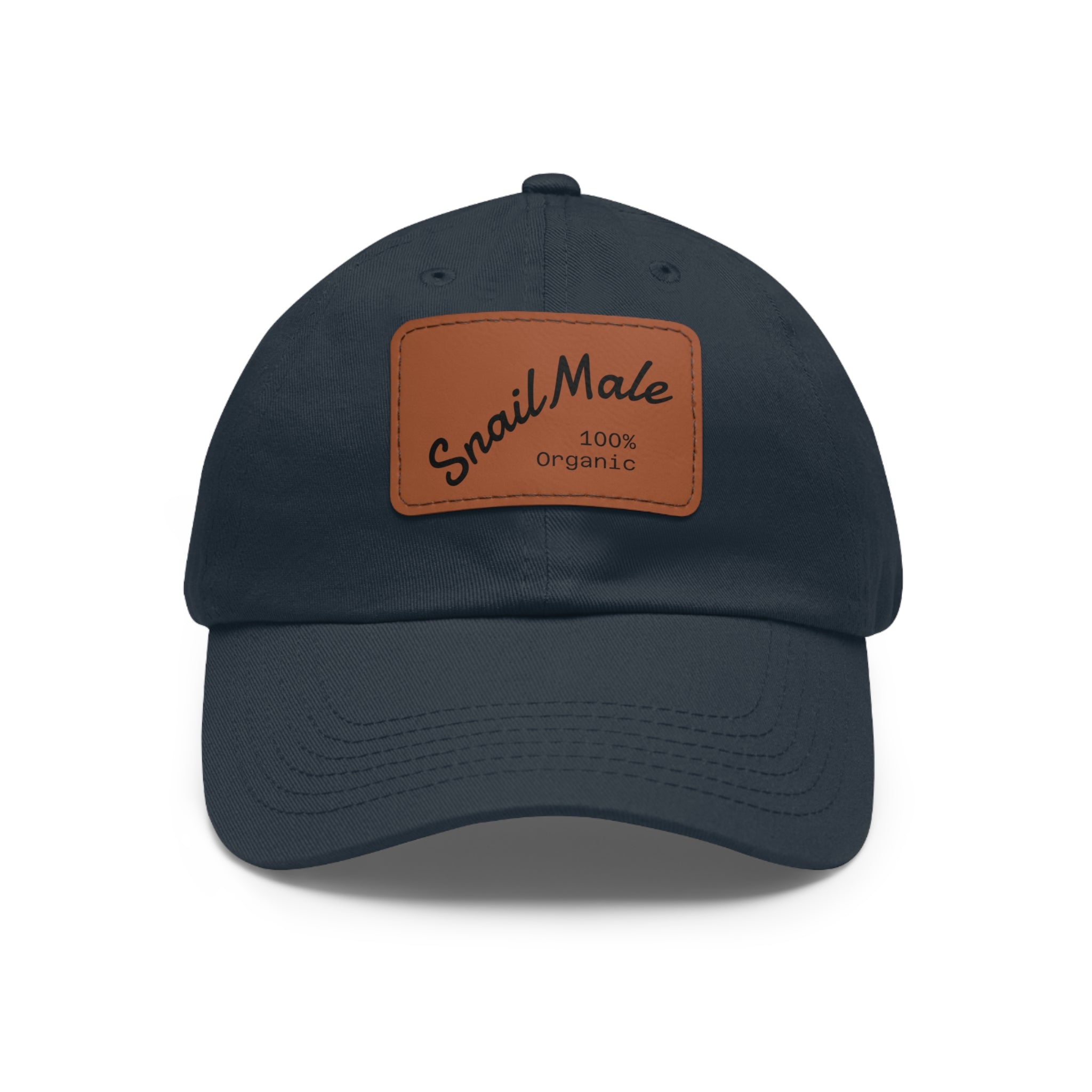 Snail Male, Leather Patch Dad Hat