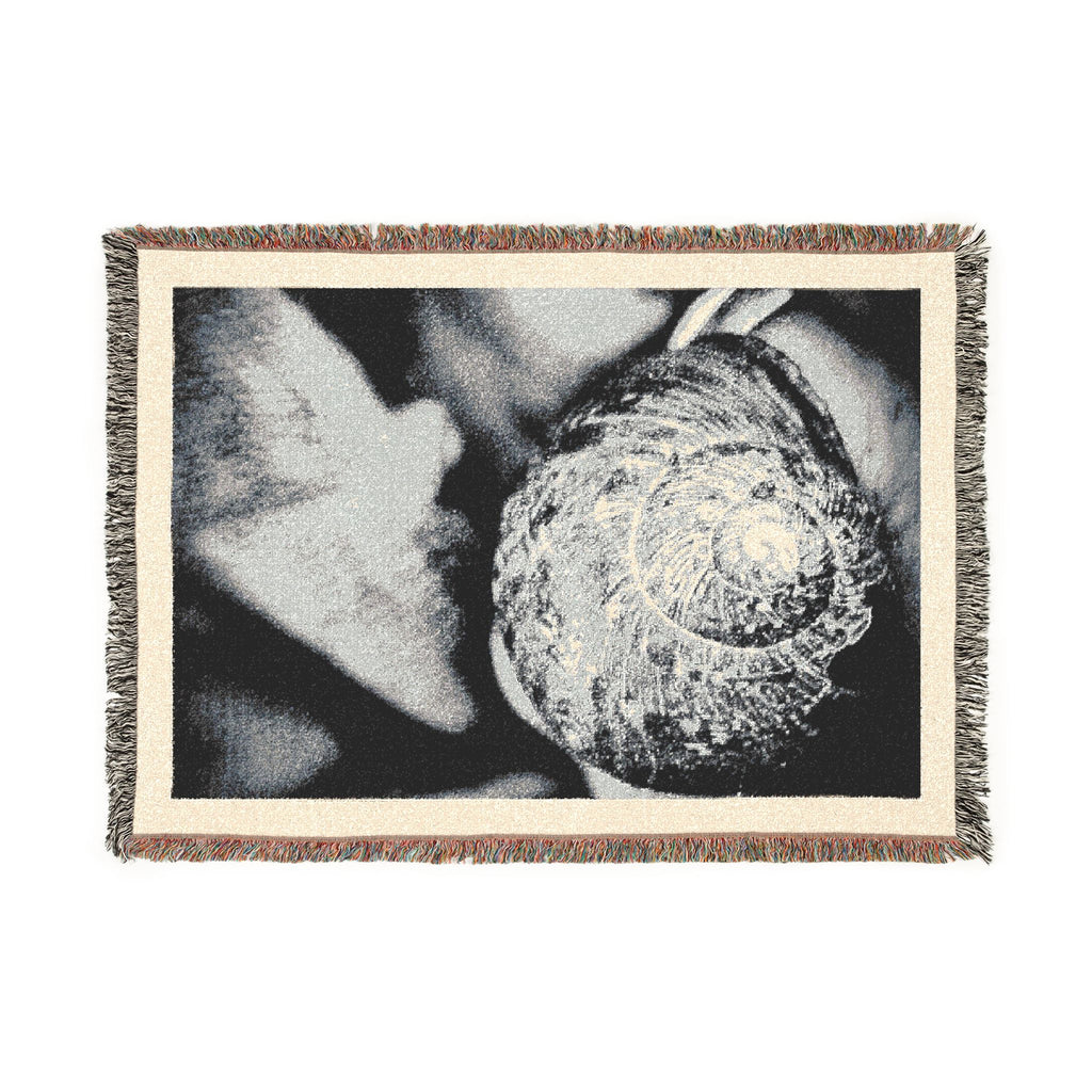 Oregon Snail Woven Blanket - Black & white print