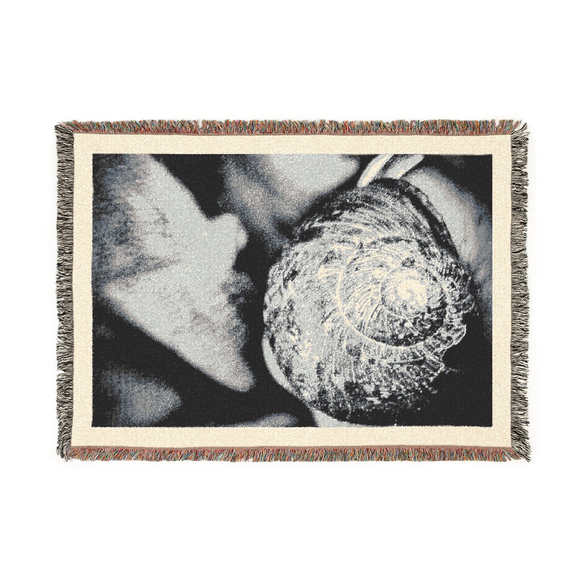 Oregon Snail Woven Blanket - Black & white print