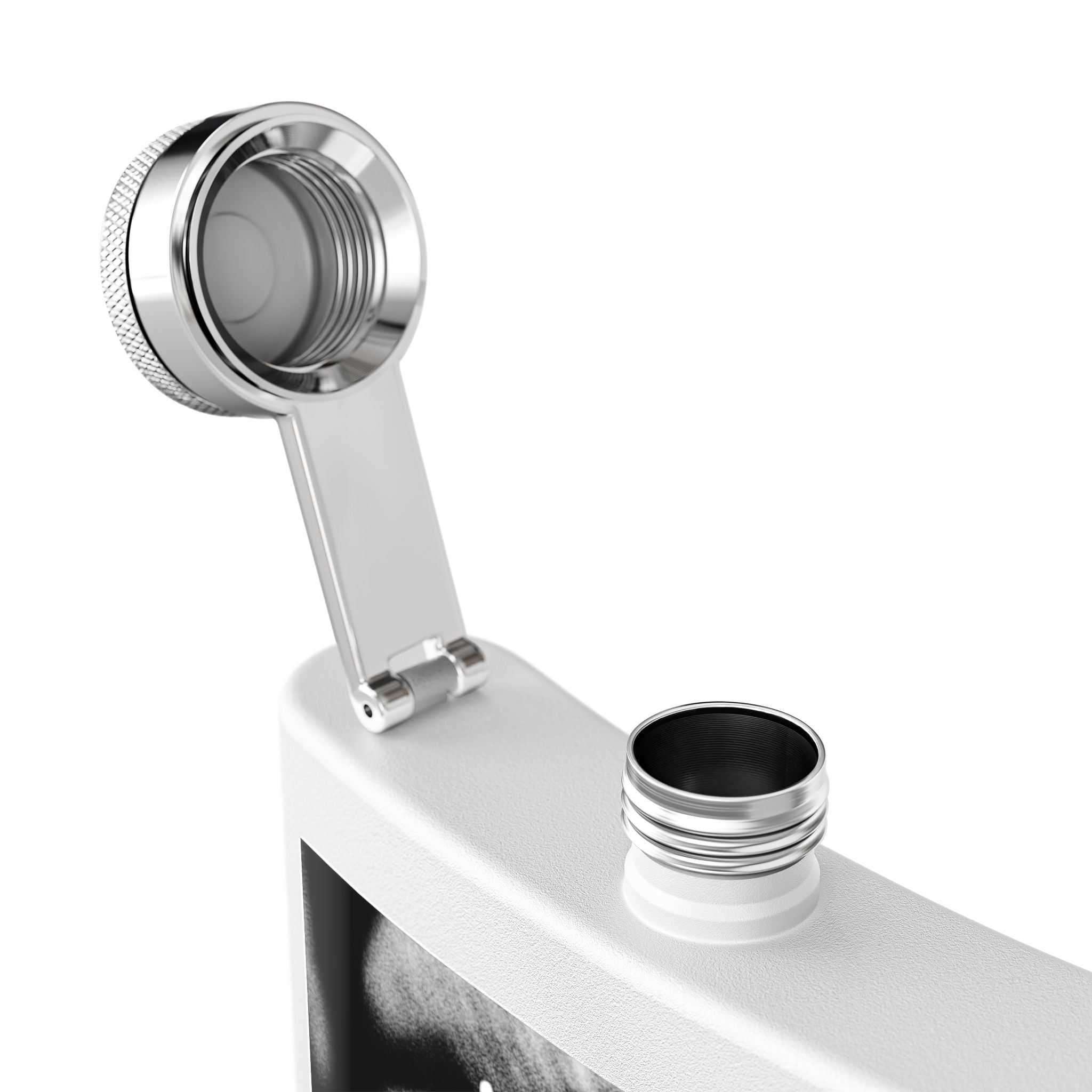 6oz Stainless Steel "Snail Male" Flask — Vintage Black & White Design