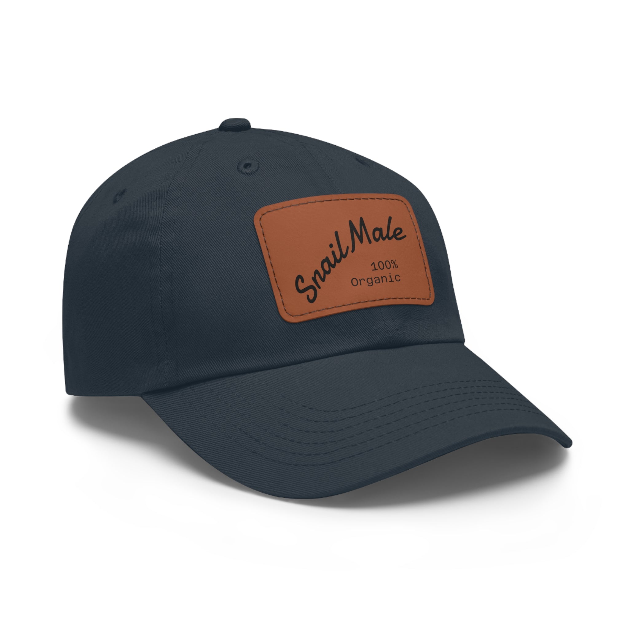 Snail Male, Leather Patch Dad Hat