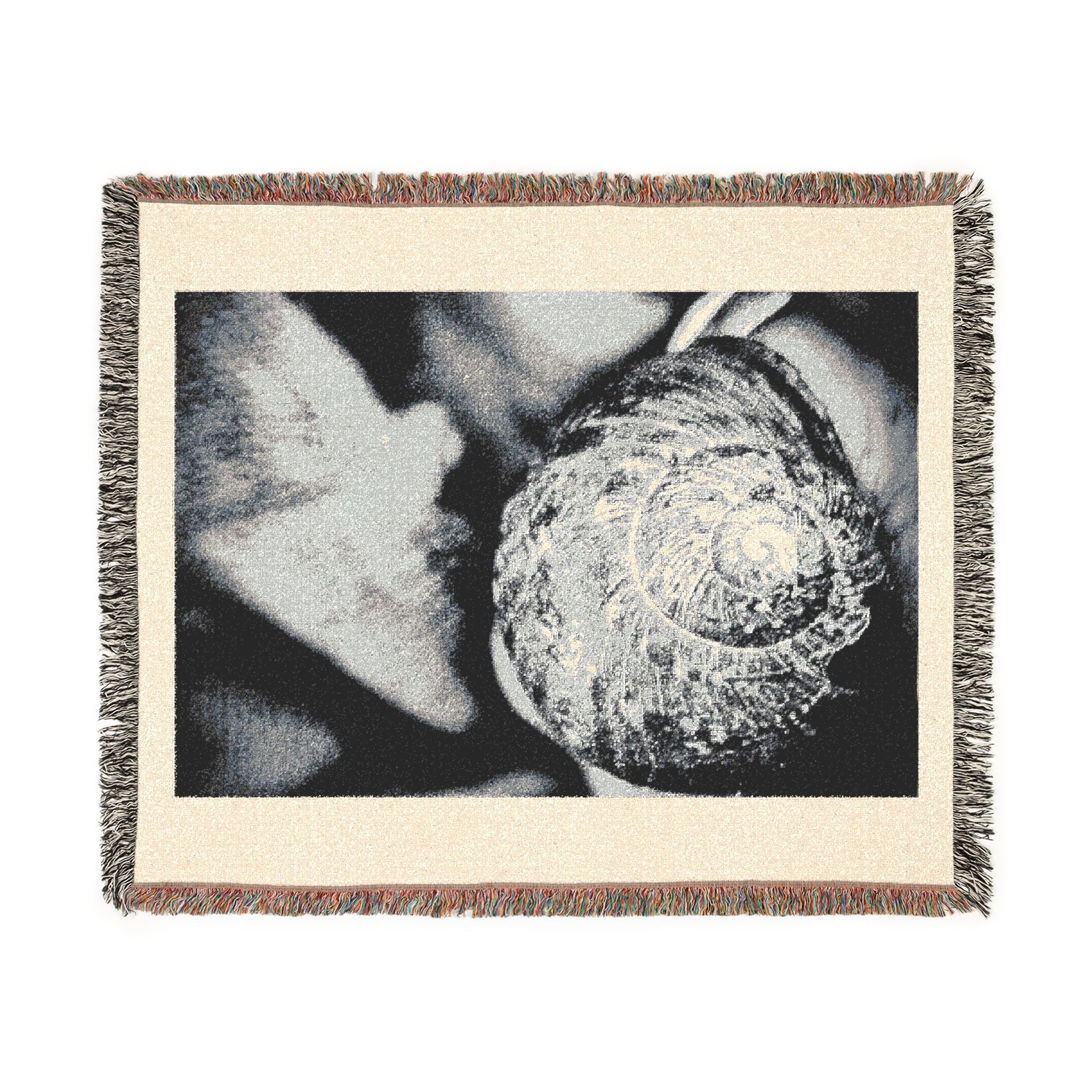 Oregon Snail Woven Blanket - Black & white print