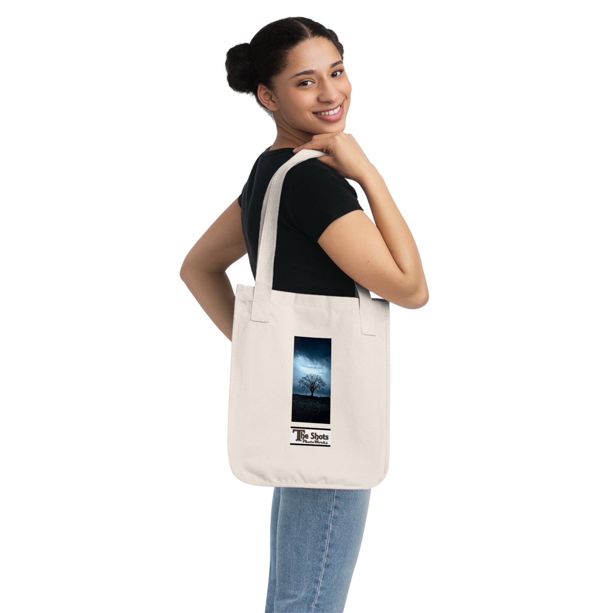 Canvas Tote Bag — Lone Tree Photo Tote with 'The Shots' Logo