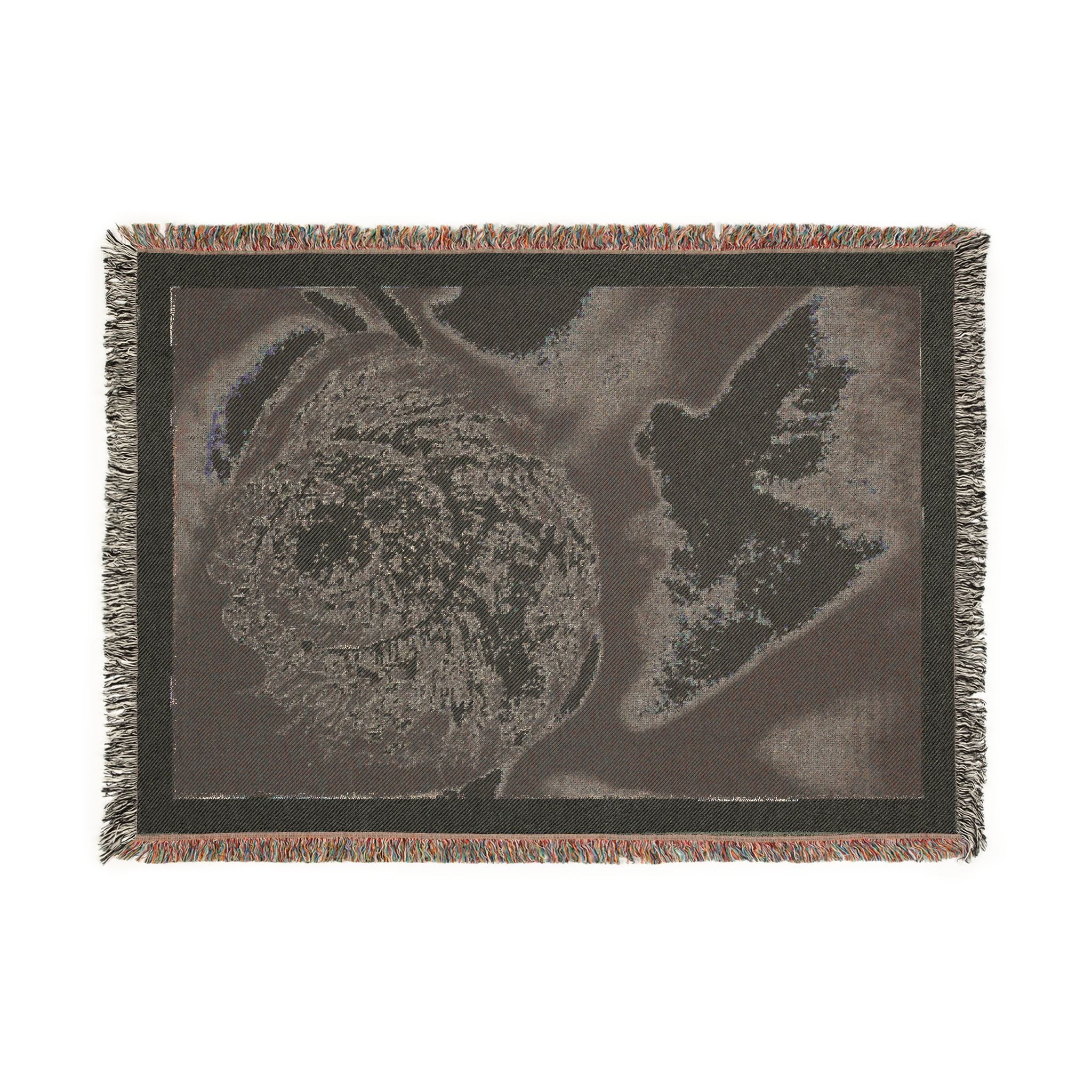 Oregon Snail Woven Blanket - Black & white print