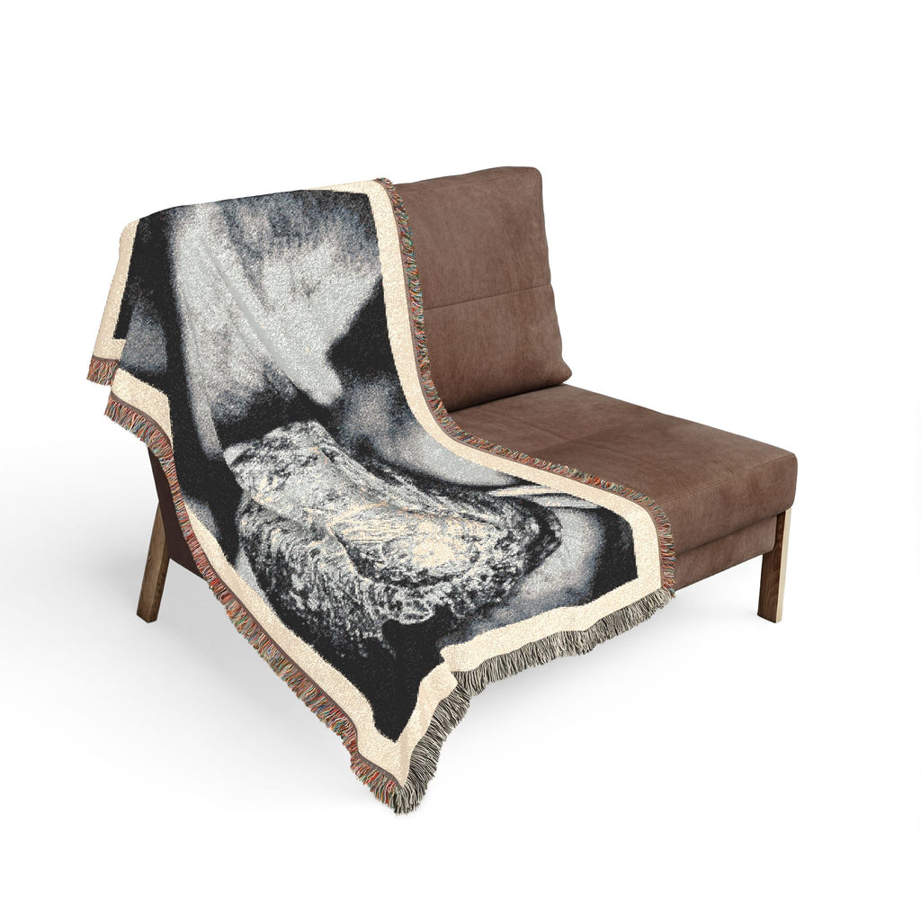 Oregon Snail Woven Blanket - Black & white print