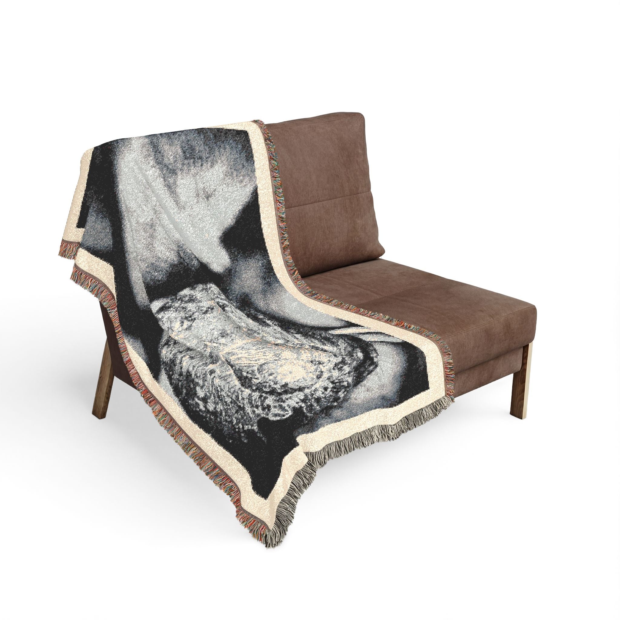 Oregon Snail Woven Blanket - Black & white print